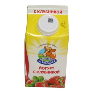 Йогурт Коровка из кореновки клубника  2,1%,  0,450кг